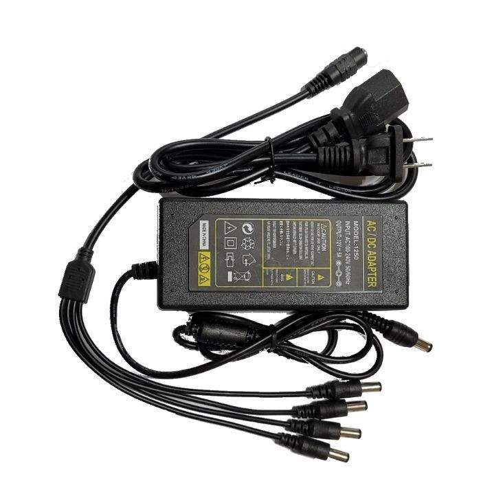 VC-FUENTE DE PODER PARA CAMARA DE SEGURIDAD DE 12V 5A CON SPLITER DE 4 PUNTAS