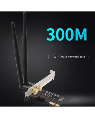 JV-TARJETA PCI EXPRESS LAN WIRELESS 300 MBPS 2 ANTENAS 5 DBI