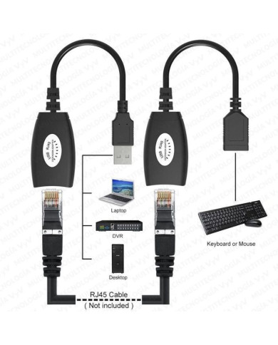 VC-EXTENSOR DE SEÑAL USB 2.0 CON CABLE DE RED ALCANCE 40 M DELTA