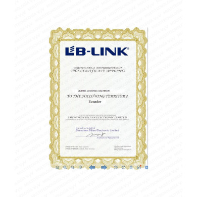 CERTIFICADO LB-LINK