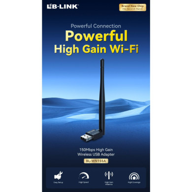 LB-USB WIRELESS WN155 ADAPTER 150Mbps ANTENA 5DBI