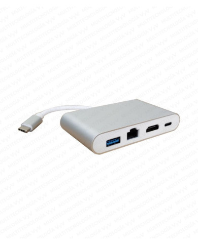 VC-HUB USB 3.1 TIPO C A HDMI+RJ45+USB3.0+PD