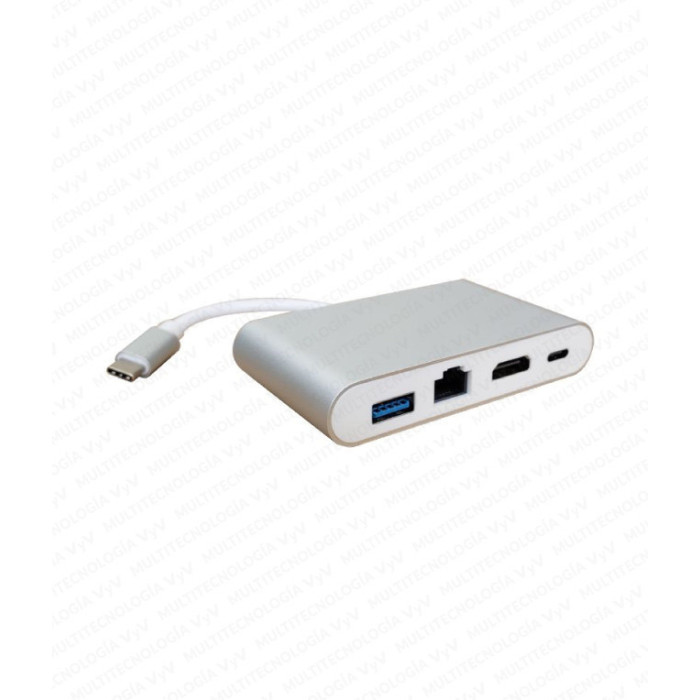 VC-HUB USB 3.1 TIPO C A HDMI+RJ45+USB3.0+PD