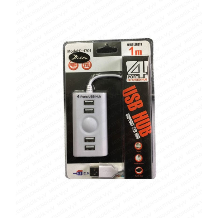VC-HUB USB 2.0 4 PUERTOS MODELO 1701