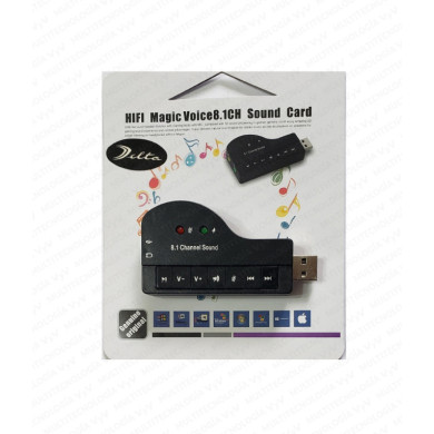 VC-TARJETA EXTERNA USB DE SONIDO 2 ENTRADAS 8.1 CANALES