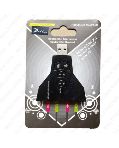 VC-TARJETA EXTERNA USB DE SONIDO 2 ENTRADAS 7.1 CANALES