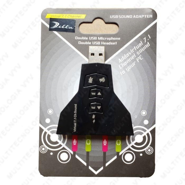 VC-TARJETA EXTERNA USB DE SONIDO 4 ENTRADAS 7.1 CANALES