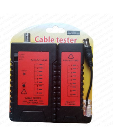 AM-COMPROBADOR DE CABLE DE RED NS-468BL, RJ45, BNC