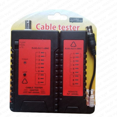 AM-COMPROBADOR DE CABLE DE RED NS-468BL, RJ45, BNC