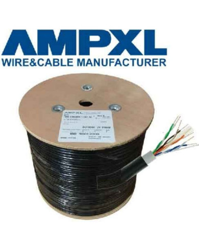 AM-AMPXL CABLE UTP EXTERIOR CAT6 BOBINA 50%CU 50%AL 305M DELTA 23 AWG NEGRO