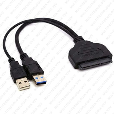 VC-CABLE CONVERTIDOR USB 3.0 A SATA 22 PINES HDD 2.5 (DOS CABLES USB)