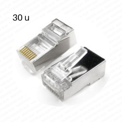 AM-CONECTOR RJ45 FTP BLINDADO 30 MICRAS FUNDA 50U