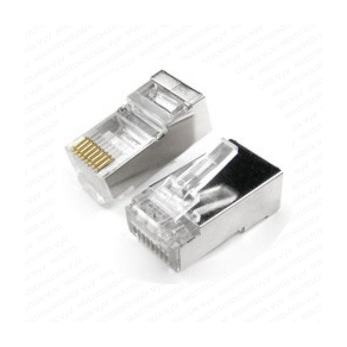 AM-CONECTOR RJ45 FTP BLINDADO FUNDA 100U