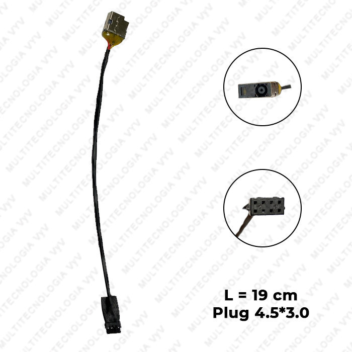 VC-PIN DE CARGA PARA HP 15-R036TX LONG. 17.5 CM  65W/90W PLUG 4.5 X 3.0