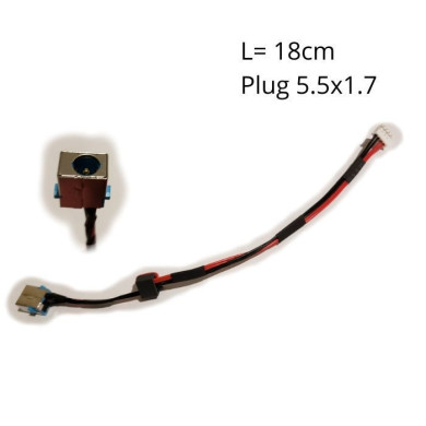 VC-PIN DE CARGA PARA AC ASPIRE 5741 P/N DC30100CS00 L-18cm PLUG 5.5x1.7