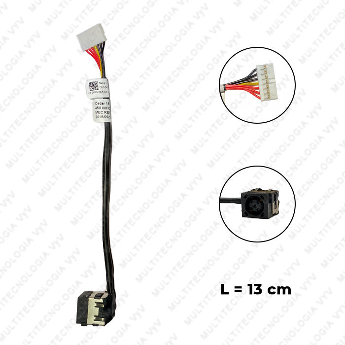 VC-PIN DE CARGA PARA DE INSPIRON 14-3000 P/N 45000H050012 L-13cm PLUG 7.4x5.0