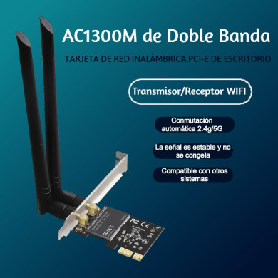 JV-TARJETA PCI EXPRESS LAN WIRELESS 1200 MBPS 2 ANTENAS