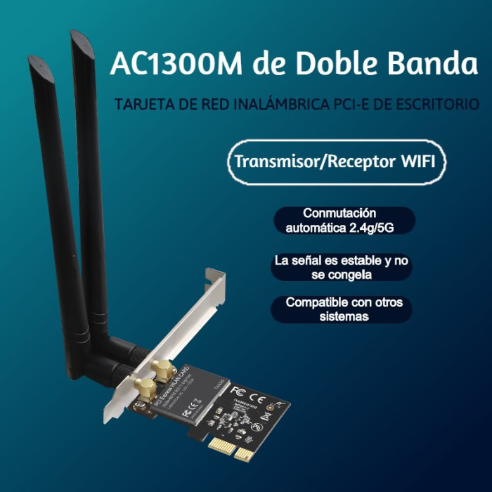 JV-TARJETA PCI EXPRESS LAN WIRELESS 1200 MBPS 2 ANTENAS