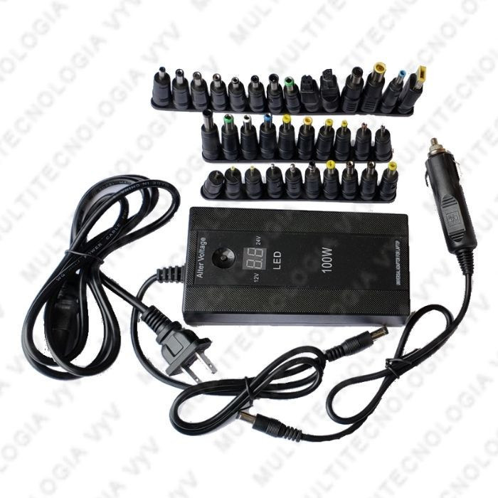 AU-CARGADOR UNIVERSAL 100W 34 PLUG - USB 5V LED