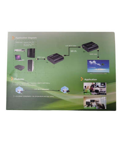 VC-EXTENSOR DE SEÑAL HDMI DE 60 M CON CABLE UTP CAT5E/CAT6