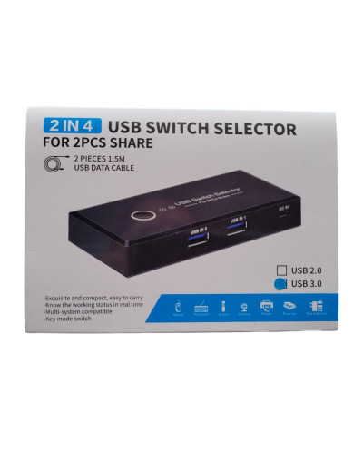 VC-SWITCH USB 2.0 (4 PTOS) PARA COMPARTIR CON 2 PCs
