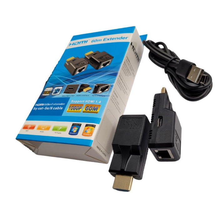 VC-EXTENSOR DE SEÑAL HDMI DE 60 M TIPO FLASH MACHO MACHO