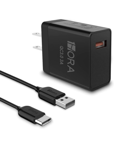 1H-GAR092B COMBO CARGADOR TIPO C + CABLE USB L-1M 18W NEGRO