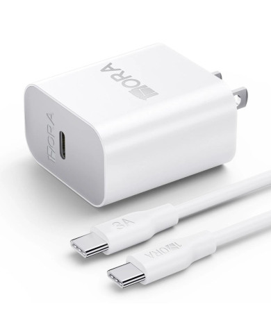 1H-GAR147 COMBO CARGADOR TIPO C PD 20W 3A CABLE L-1M BLANCO