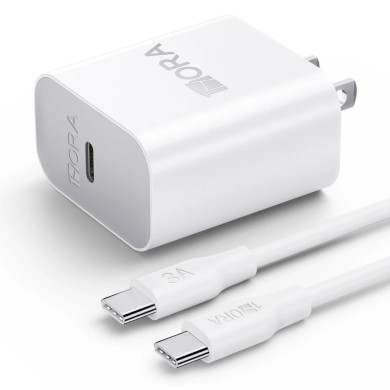 1H-GAR147 COMBO CARGADOR TIPO C PD 20W 3A CABLE L-1M BLANCO