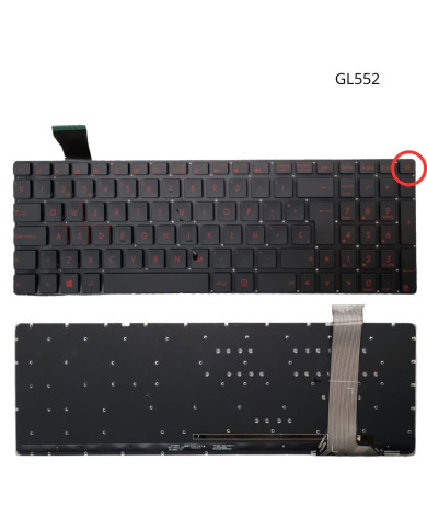 VC-TECLADO PARA ASUS 15 GL552  GL552J  GL552JX RETROILUMINADO